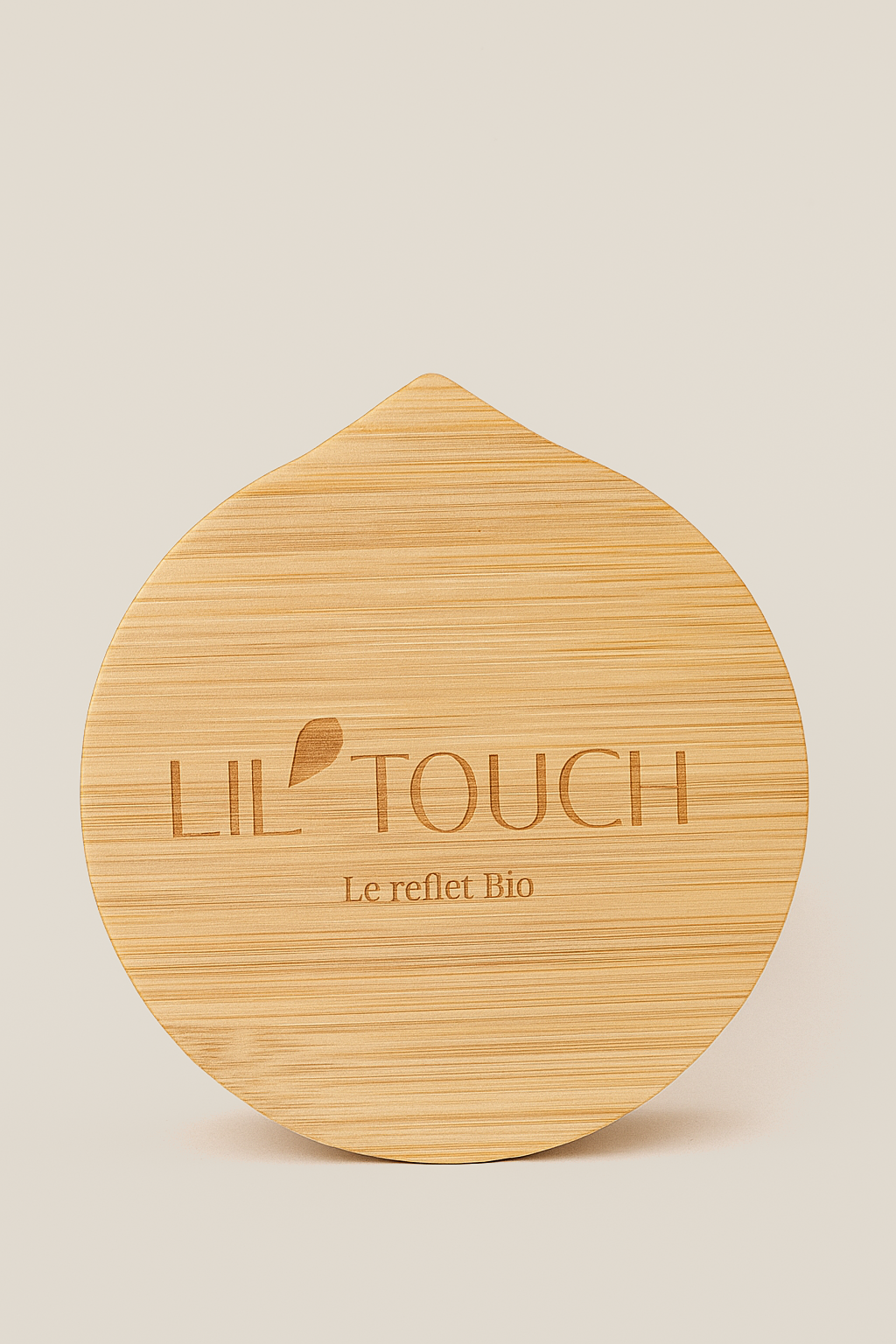 Miroir de poche en bambou gravé Lil’Touch